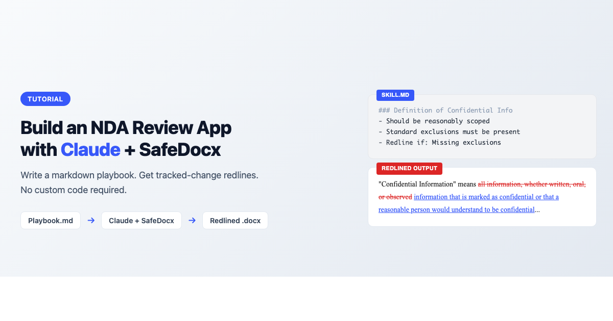 How to Build an NDA Review App with Claude and SafeDocx