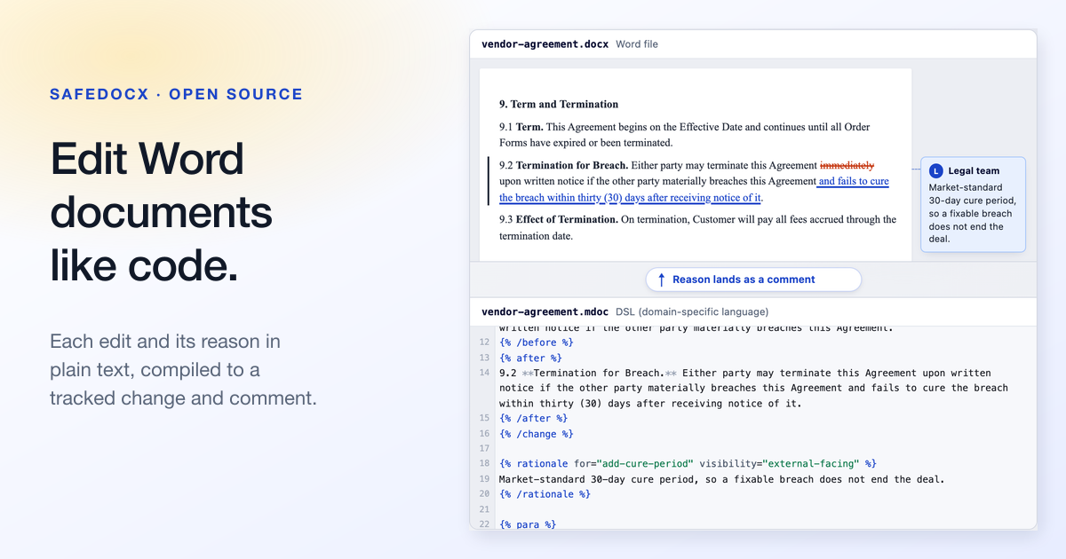 Why SafeDocx Edits Word Documents Like Code